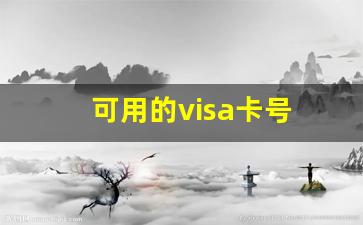 可用的visa卡号 安全码 日期